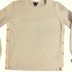 Cream Sweater with Side Buttons